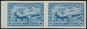 Lot 246, Canada 1942 six cent deep blue Airmail imperf pair, XF NH