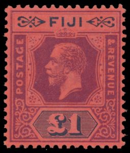 Lot 381, Fiji 1921 one pound violet and black King George V, XF NH