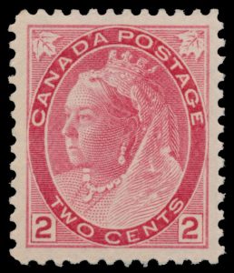 Lot 80, Canada 1899 two cent carmine Numeral die II, VF NH