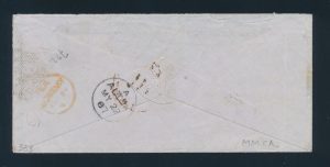 Lot 676, India 1867 provisional franking cover Bombay to Alton, Hants via Marseilles, sold for C$1,989