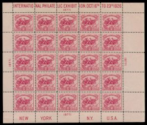Lot 498, USA 1926 two cent carmine rose "White Plains" F-VF mint sheet of 25, sold for C$263