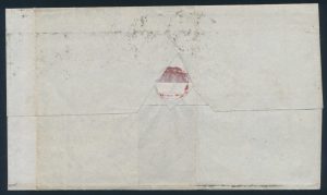 Lot 664, India 1856 two anna orange, four anna grey black, and eight anna mauve on cover Madras to London, sold for C$292
