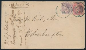 Lot 679, India cover Raneegunge to Wolverhampton, sold for C$292
