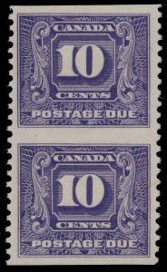 Lot 336, Canada 1930-32 ten cent dark violet Second Postage Due imperf vertical pair, XF NH