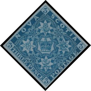 Lot 460, Nova Scotia 1857 three pence pale blue Heraldic, XF mint
