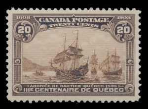 Ex-Lot 188, Canada 1908 Québec Tercentenary set, VF NH, sold for C$4,212