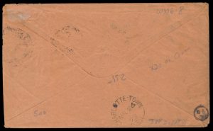 Lot 698, Prince Edward Island 1873 six cent black Victoria on cover from Montague Bridge to East Boston, sold for C$438