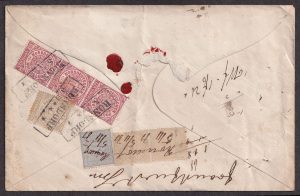 Lot 203, North German Confederation 1869 multi franking money letter cover Ronsdorf to Naples, sold for C$819
