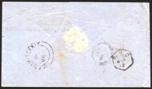 Lot 294, India 1867 cover Manuntoddy to London, sold for C$555