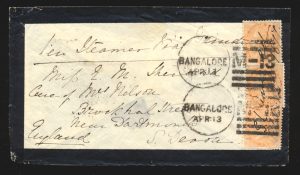 Lot 295, India 1867 mourning cover from Bangalore to Devon England, sold for C$468