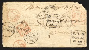 Lot 303, India steamship Quetta cover Ceylon to London, sold for C$234