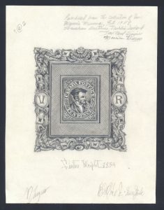 Lot 16, Canada 1851 ten pence blue Jacques Cartier fantasy sketch in pencil on thick paper, sold for C$1,416